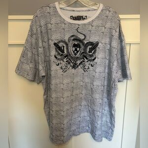 Shady Ltd snakeskin aop skull t-shirt